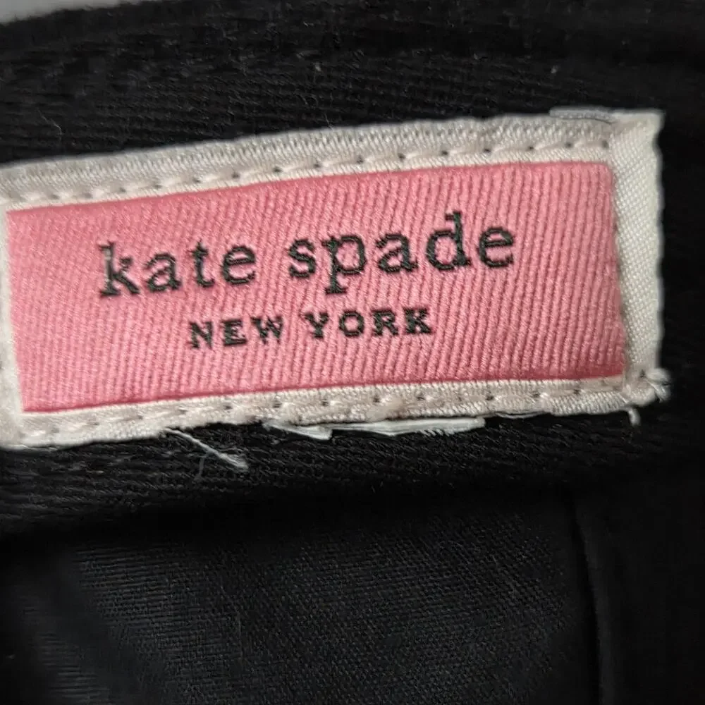 Kate Spade Black Wool Blend Baseball Cap – Spade Flower Embroidery Adjustable